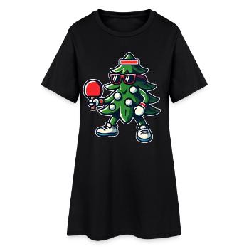 Tennis de table Arbre de Noël Costume Arbre de Noël - Robe T-shirt Femme - noir - Devant