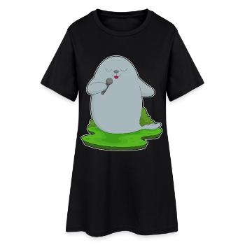 Chant Microphone Seal Singer - Robe T-shirt Femme - noir - Devant