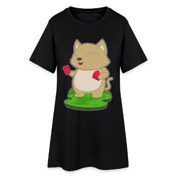 Cat Poker Cartes de poker - Robe T-shirt Femme - noir - Devant