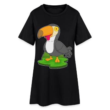 Tukan Halloween Zombie - Frauen T-Shirt-Kleid - Schwarz - Vorne