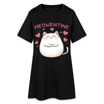 Chat Meowentine Heart Love Cadeau de la Saint-Valentin - Robe T-shirt Femme - noir - Devant