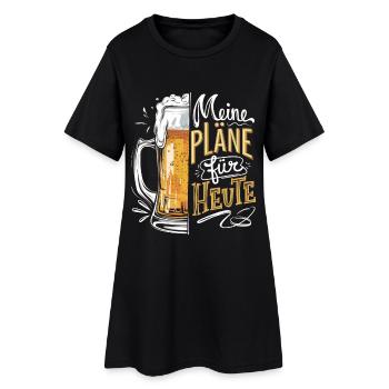 Lustiger Bier Spruch Pläne für Heute mit Bierkrug - Frauen T-Shirt-Kleid - Schwarz - Vorne