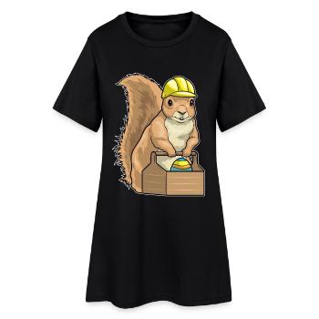 Eichhörnchen Ostern Handwerker - Frauen T-Shirt-Kleid - Schwarz - Vorne