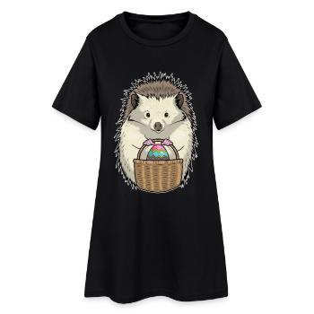 Œuf de Pâques du hérisson - Robe T-shirt Femme - noir - Devant