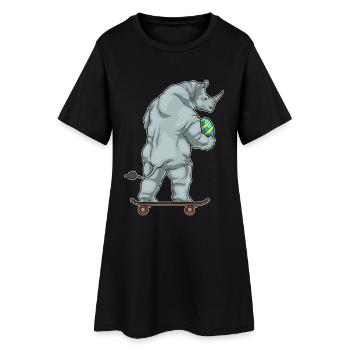 Rhino Easter Skateboard - Women’s T-Shirt Dress - black - Front