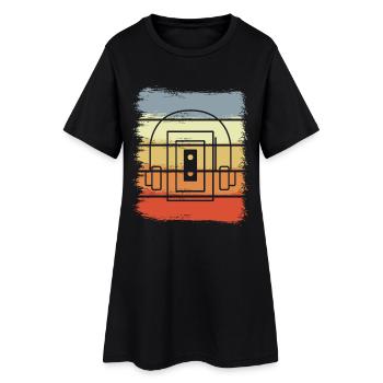 Vintage cassette player - Women’s T-Shirt Dress - black - Front