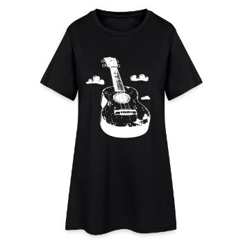 Ukulélé Cartoon Look - Robe T-shirt Femme - noir - Devant