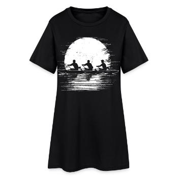 Ruderteam Skizze - Frauen T-Shirt-Kleid - Schwarz - Vorne