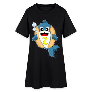 Hot-dog Dolphin - Robe T-shirt Femme - noir - Devant