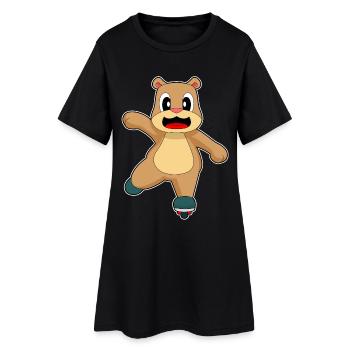 Bär Patins à roues alignées - Robe T-shirt Femme - noir - Devant