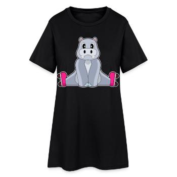 Nilpferd Inline skating Inline skates - Frauen T-Shirt-Kleid - Schwarz - Vorne