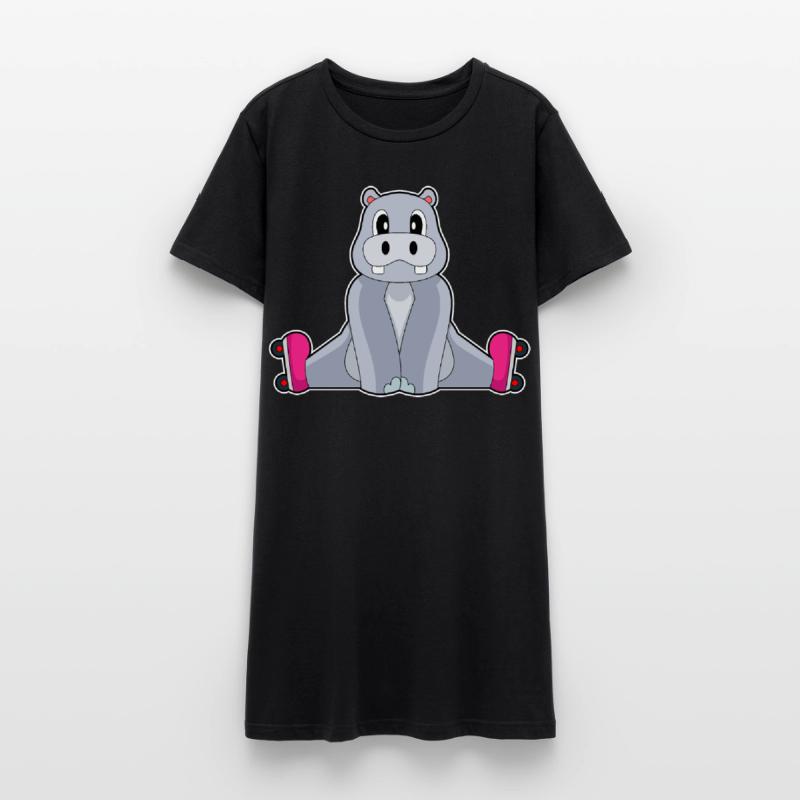 Nilpferd Inline skating Inline skates Frauen T-Shirt-Kleid