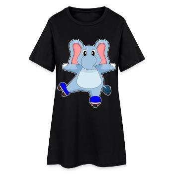 Elefant Inline skating Inline skates - Frauen T-Shirt-Kleid - Schwarz - Vorne