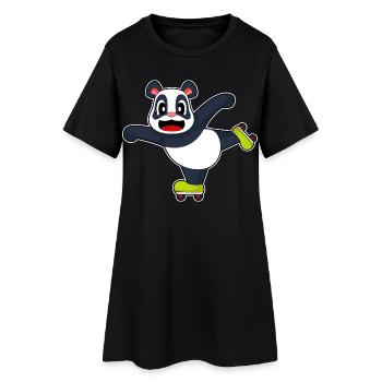 Panda Inline skating Inline skates - Frauen T-Shirt-Kleid - Schwarz - Vorne