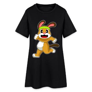 Chien Jogger Jogging Sport - Robe T-shirt Femme - noir - Devant