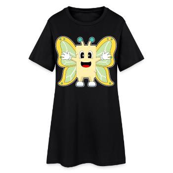 Beurre de papillon - Robe T-shirt Femme - noir - Devant