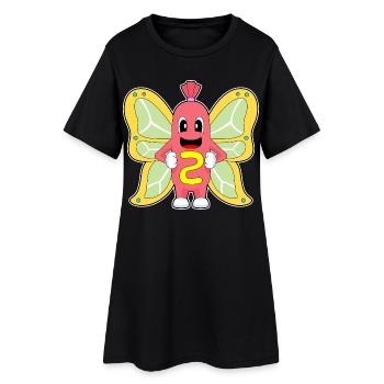 Hot-dog papillon - Robe T-shirt Femme - noir - Devant