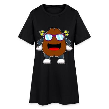 Lunettes de soleil café en grains de café - Robe T-shirt Femme - noir - Devant