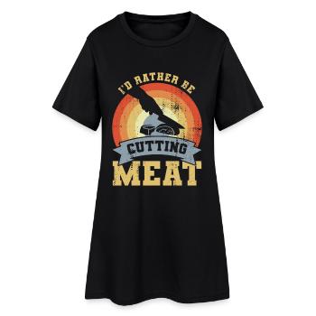 Blague du boucher - Robe T-shirt Femme - noir - Devant