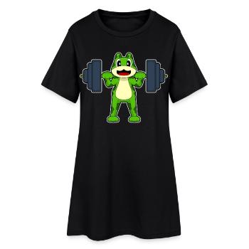 Bodybuilder Grenouille Bodybuilding Barre, Bodybuilding - Robe T-shirt Femme - noir - Devant