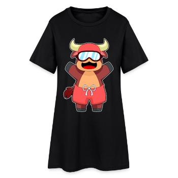 Natation pour taureaux Natation Été - Robe T-shirt Femme - noir - Devant