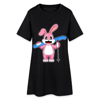 Ski Lapin Sports d’hiver - Robe T-shirt Femme - noir - Devant