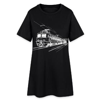 Dessin ferroviaire - Robe T-shirt Femme - noir - Devant