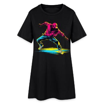 Breakdance Retrowave - Women’s T-Shirt Dress - black - Front