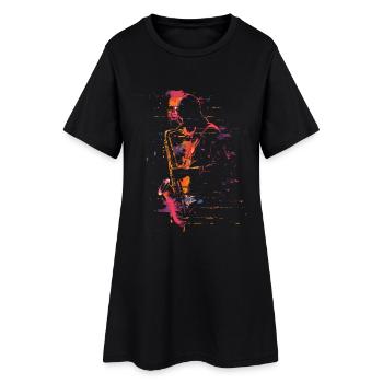 Saxophoniste Synthwave - Robe T-shirt Femme - noir - Devant