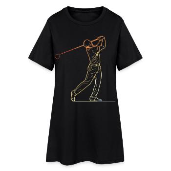 Golfer Line Art - Women’s T-Shirt Dress - black - Front