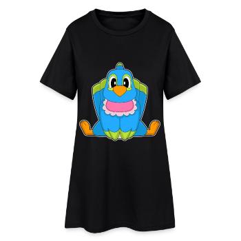 Bavoir pour bébé perroquet - Robe T-shirt Femme - noir - Devant