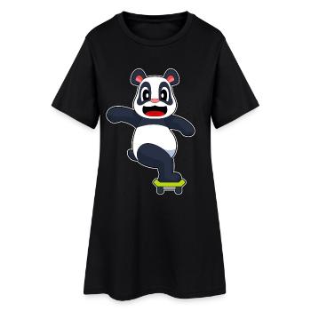 Panda Skater Skateboard - Robe T-shirt Femme - noir - Devant