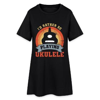 Je préfère jouer du ukulélé - Robe T-shirt Femme - noir - Devant
