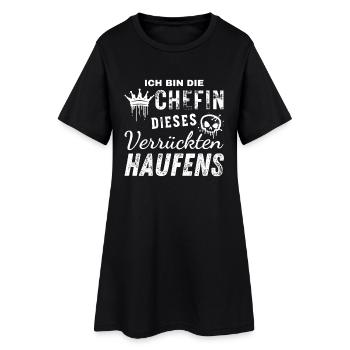 Bin Die Stolze Chefin Dieses Verrückten Haufens - Frauen T-Shirt-Kleid - Schwarz - Vorne