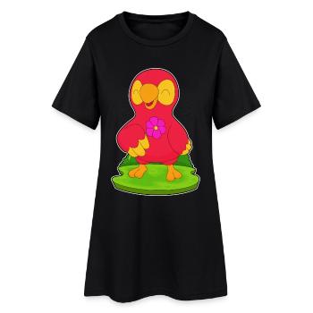 Fleur de perroquet - Robe T-shirt Femme - noir - Devant