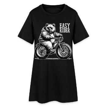 Fatbike Bear Bicycle Fat Tire Cool Gift - Women’s T-Shirt Dress - black - Front