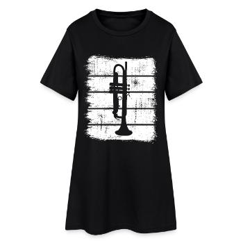 Trompette - Robe T-shirt Femme - noir - Devant