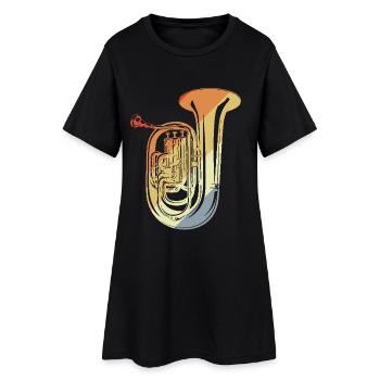 Croquis de tuba rétro - Robe T-shirt Femme - noir - Devant
