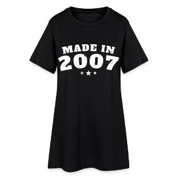 Made in 2007 18 Ans Cadeau Anniversaire - Robe T-shirt Femme - noir - Devant