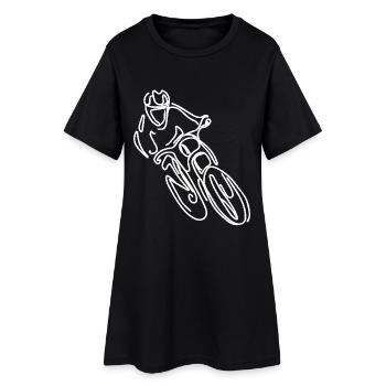 Dessin de VTT Freeride - Robe T-shirt Femme - noir - Devant
