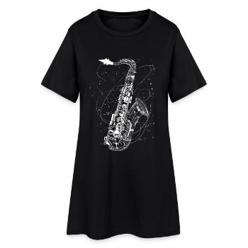 Croquis de saxophone - Robe T-shirt Femme - noir - Devant