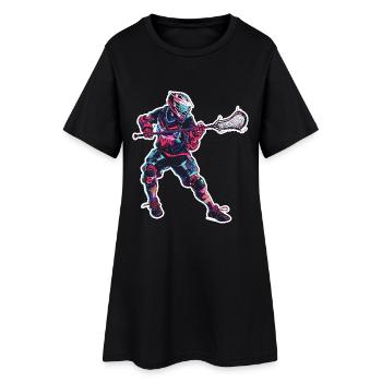 Graphiques de joueur de crosse - Robe T-shirt Femme - noir - Devant