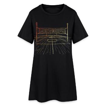 Terrain de volley-ball rétro - Robe T-shirt Femme - noir - Devant
