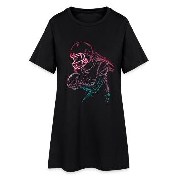American Footballspielerin - Frauen T-Shirt-Kleid - Schwarz - Vorne