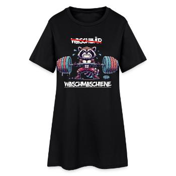 Waschbär beim Gewichtheben | Lustiges Gym Animal  - Frauen T-Shirt-Kleid - Schwarz - Vorne