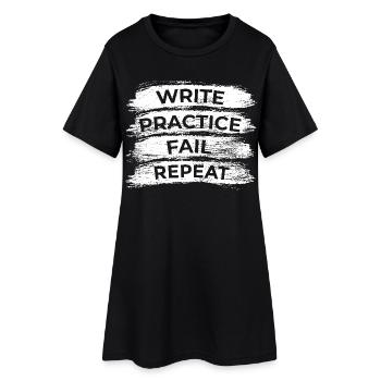 Pratique de l’écriture Échec Répétition - Robe T-shirt Femme - noir - Devant