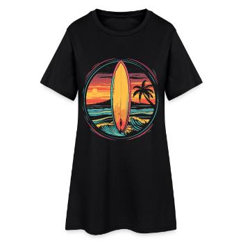 Œuvres d’art de surf - Robe T-shirt Femme - noir - Devant