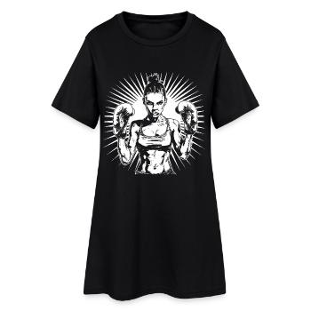 Boxeur féminin - Robe T-shirt Femme - noir - Devant