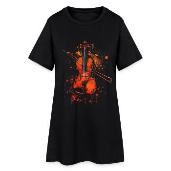 Graphisme violon - Robe T-shirt Femme - noir - Devant
