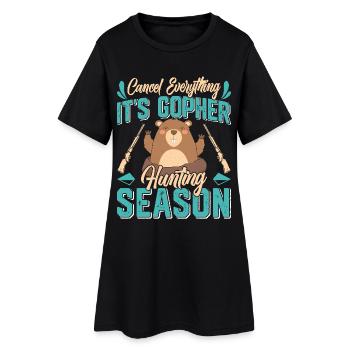 Marmotte, Chasseur, Chasse - Robe T-shirt Femme - noir - Devant
